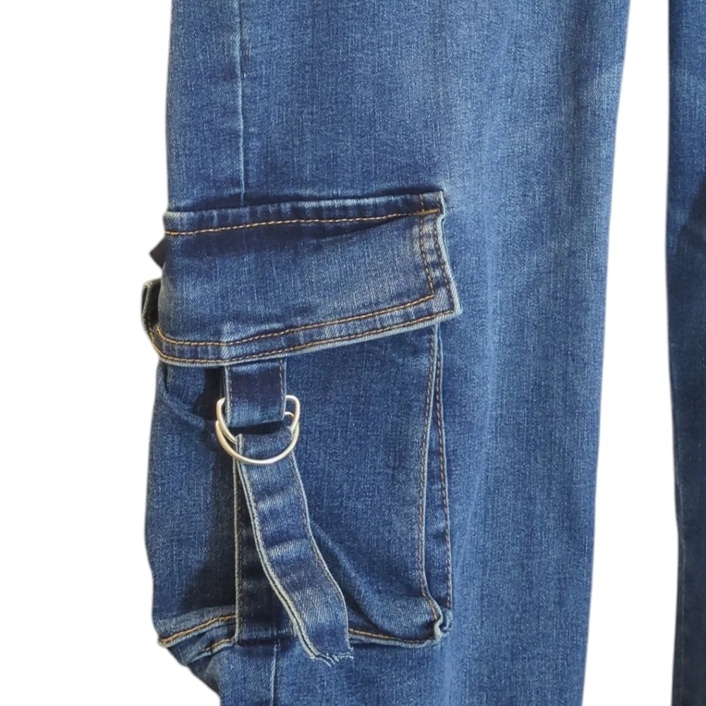 Love Blue Denim Pants Cargo Size 5/28 - Picture 4 of 7